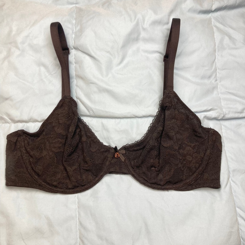 36D Victoria's Secret Unlined Demi Lace Underwire Bra Black